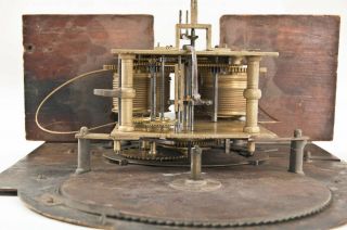 English grandfather clock brass moon dial movement @ 1775 Month Running Rare 9