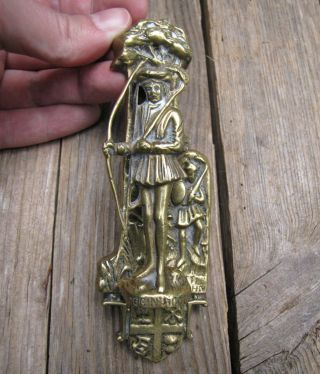 Vintage Brass Robin Hood Door Knocker 2