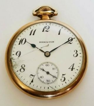 Vintage Hamilton 10 Karat Gold Filled 17 Jewel Pocket Watch