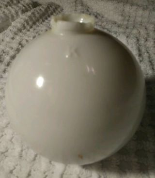 Antique 4 1/2 Inch White Milk Glass Lightning Rod Ball Marked K