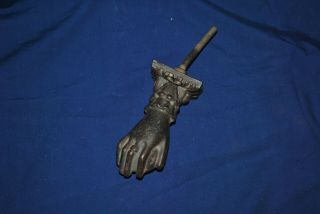 Antique Victorian Hand Holding Ball Door Knocker Brass/bronze