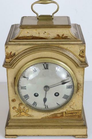 Antique French Bracket Or Mantel Clock Chinoiserie Japanned Case Jules Rolez