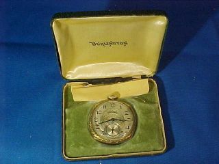 Early 20thc Burlington 21 Jewel Pocket Watch W Orig Box Not Running