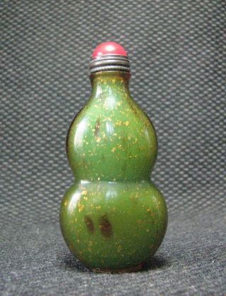 Tradition Chinese Glass Gourd Design Snuff Bottle//////