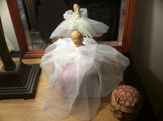 Antique German Porcelain Half Doll w legs,  Ballerina Pincushion Collectible Doll 4