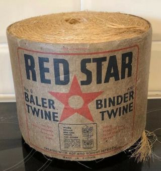 Vintage Bygone Farm Baler Binder Twine String Reel Red Star Display/ Prop