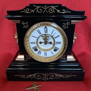 Antique Ansonia Clock Co La France Victorian Mantle 1882 8 Day Running Restored