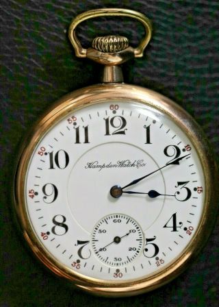 Running Hampden Wm.  Mckinley Gold Filled Pocket Watch 17 Jewels Model 5 16s