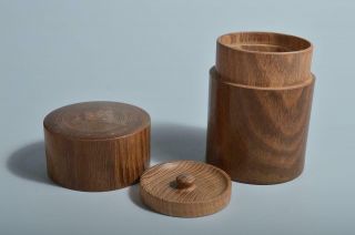 T3165: Japanese Wooden Shapely TEA CADDY Chaire Container Tea Ceremony 4