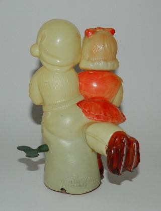 VINTAGE & RARE CELLULOID ICE SKATERS WIND UP TOY OCCUPIED JAPAN 50 ' s. 4