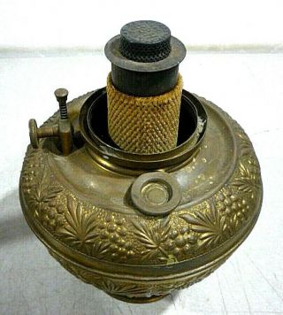 Antique B & H Bradley & Hubbard ornate oil lamp & tall fancy base w/ spiral stem 5