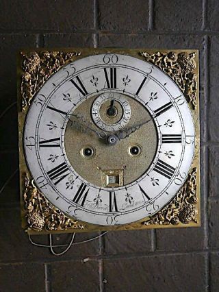 C1730 8 Day Longcase Grandfather Clock Dial,  Movement 12x12 Fra Dorrell Of Lond