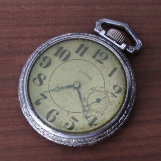 Illinois Very Rare Vintage & Pocket Watch Seconds @ 3 Bridged 15 Jewel