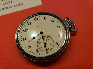 Elgin Pocket Watch 12s 15j Grade 314 1918 Keystone Case No Crystal