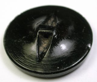 BB Antique Black Glass Button Cornucopia of Tears Design - 1 & 3/16 2