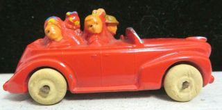 Vintage Barclay Toy Car Convertible With Vacationers 3 " Length Bv - 088 Near
