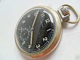 Vintage Revue Thommen Military Style Wwii Era Pocket Watch Runs