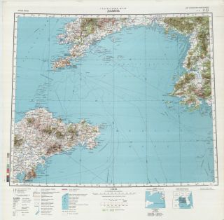 Russian Soviet Military Topographic Maps – Dalian (china),  1:1 000 000,  Ed.  1986