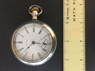 Vintage 18 Size Waltham P.  S Bartlett Sidewinder Pocket Watch From 1892 Running