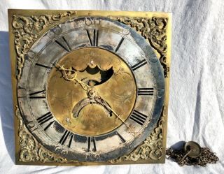 Antique Halifax Moon Longcase Grandfather Clock Dial & Movement Ewbank Elland
