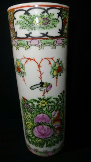 VINTAGE CHINESE PORCELAIN BRUSH POT HAND PAINTED 3