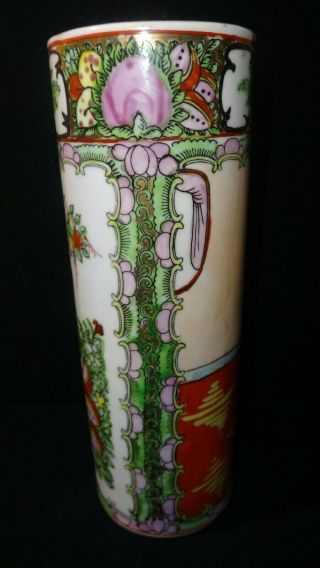 VINTAGE CHINESE PORCELAIN BRUSH POT HAND PAINTED 5