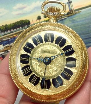 Vintage Lucern 14s Swiss Made Ornately Engraved Pocket Watch With Alarm (e47)