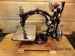 Antique Hand Crank B Eldredge National Sewing Machine.  Restored 1800 