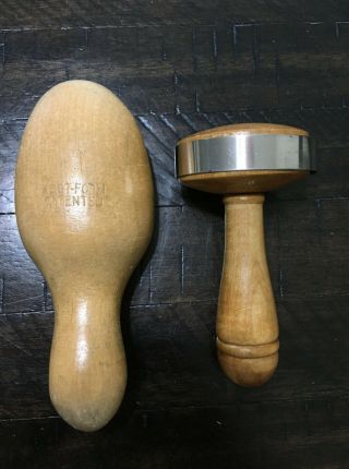 Set Of 2 Vintage Antique Wood Wooden Sock Darner Sewing Foot Form