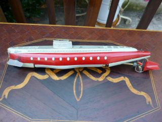 Schuco 3007 U - Boot Submarino Clockwork West Germany Wind Up Tin/plastic Toy