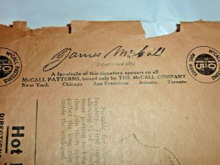 RARE 1900 ' s JAMES McCall Kaumagraph Transfer Pattern 497 Infant Cap (C9 64) 2