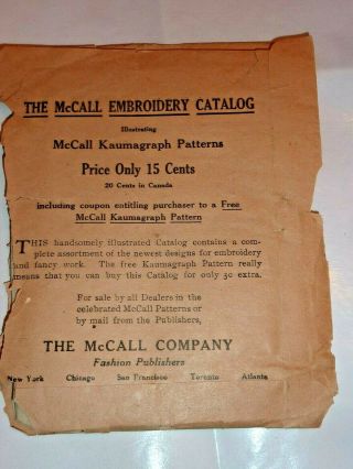 RARE 1900 ' s JAMES McCall Kaumagraph Transfer Pattern 497 Infant Cap (C9 64) 3