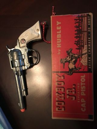 Vintage Hubley Cowboy Jr Cap Gun And Unfired Mib - Boxed - 2