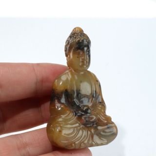 Chinese jade carved jade Buddha pendant statue F141 3