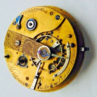 Railway Time Keeper Antique Watch Movement No 43968 Liverpool (england)