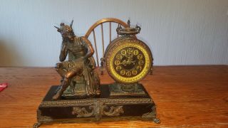 Antique Ansonia “mercury” Figural Clock Open Escapement Statue