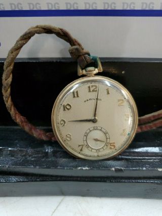 Vintage Hamilton Pocket Watch 10s 17j Gr 917 C.  1947 14k Gold - Filled