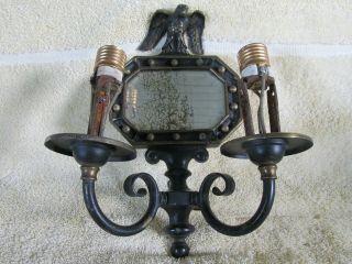 Federal Style Brass Wall Sconce With Eagle For Restoration
