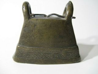 Antique Handmade Burmese Bronze Water Buffalo,  Cow Or Elephant Bell Authentic