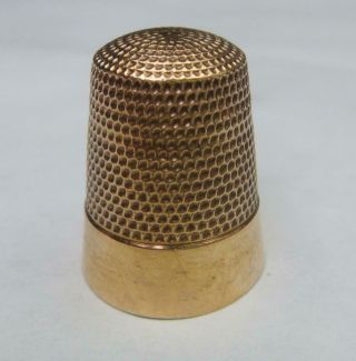 10k Gold Thimble By Waite Thresher (1860 - 1927) 3.  21 Grams