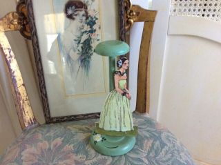 Art Deco Wood Hat Stand With Victorian Lady