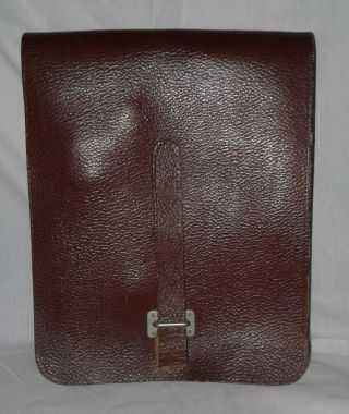 Vintage Ddr - A - Leather Map Bag/case With Shoulder Strap
