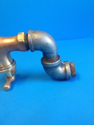 ANTIQUE BIG BRASS GARDEN FAUCET VINTAGE HOSE WATERING SPIGOT FIXTURE SALVAGE 8