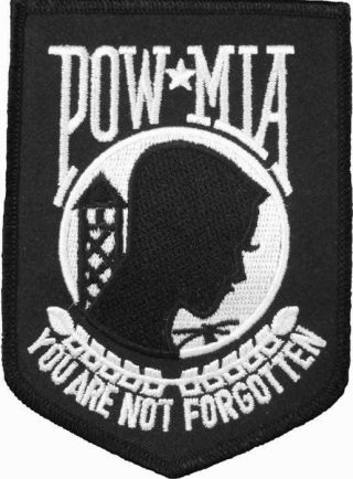 Black Embroidered Pow - Mia Army Patch 3.  25 " X 4.  75 "