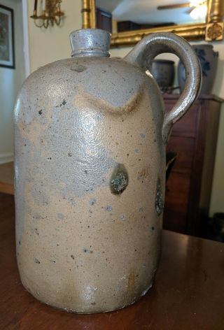 Antique American Salt Glaze Stoneware Jug Mid - Atlantic Baltimore 19th Century