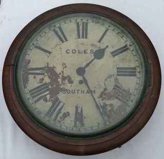 Stunning Rare Antique Fusee Wall Clock Chain Driven Coles Southam