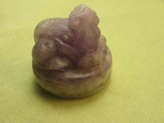 Antique Chinese Amethyst Foo Dog Carving