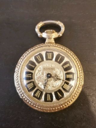 Vintage Bucherer Pocket Watch.  17 Jewels.  Running
