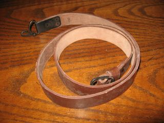 Romanian Military Reddish Brown Leather Rifle Sling Combloc Military Surplus