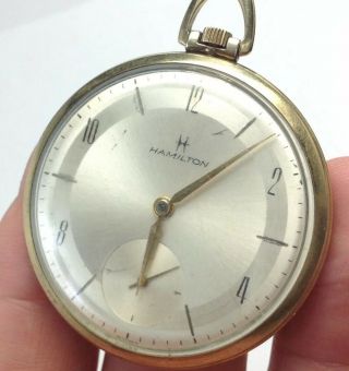 Vintage Hamilton 10k R.  G.  P.  Swiss Made 17j.  Ultra - Thin Pocket Watch (e22)